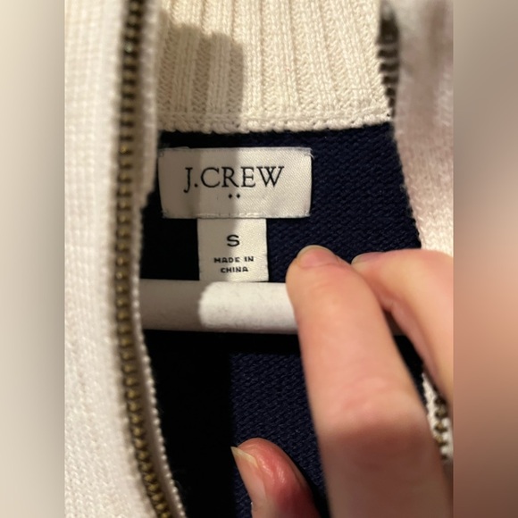 J Crew size S color block quarter-zip sweater - Picture 4 of 10